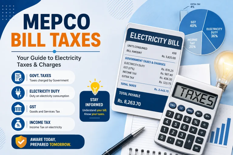 MEPCO Bill Charges, Taxes & Surcharges​